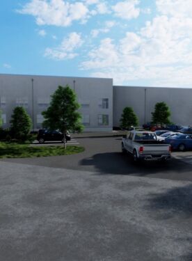 A rendering of the new warehouse.
