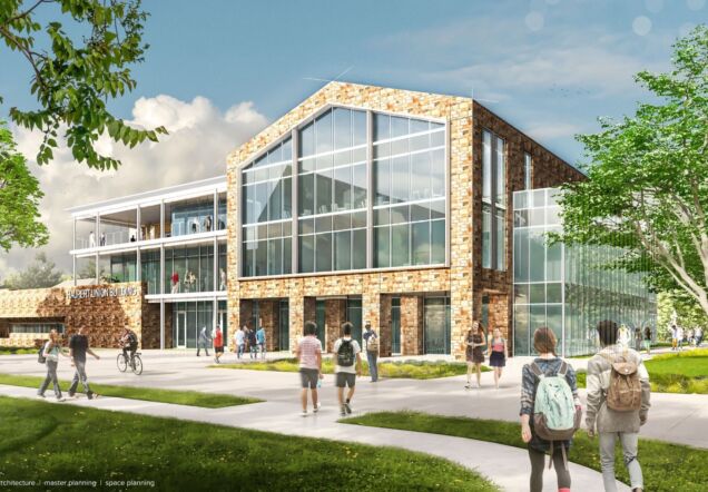 Moravian University Haupert Union Building (HUB) preconstruction rendering by Earl Swensson Associates, Inc.